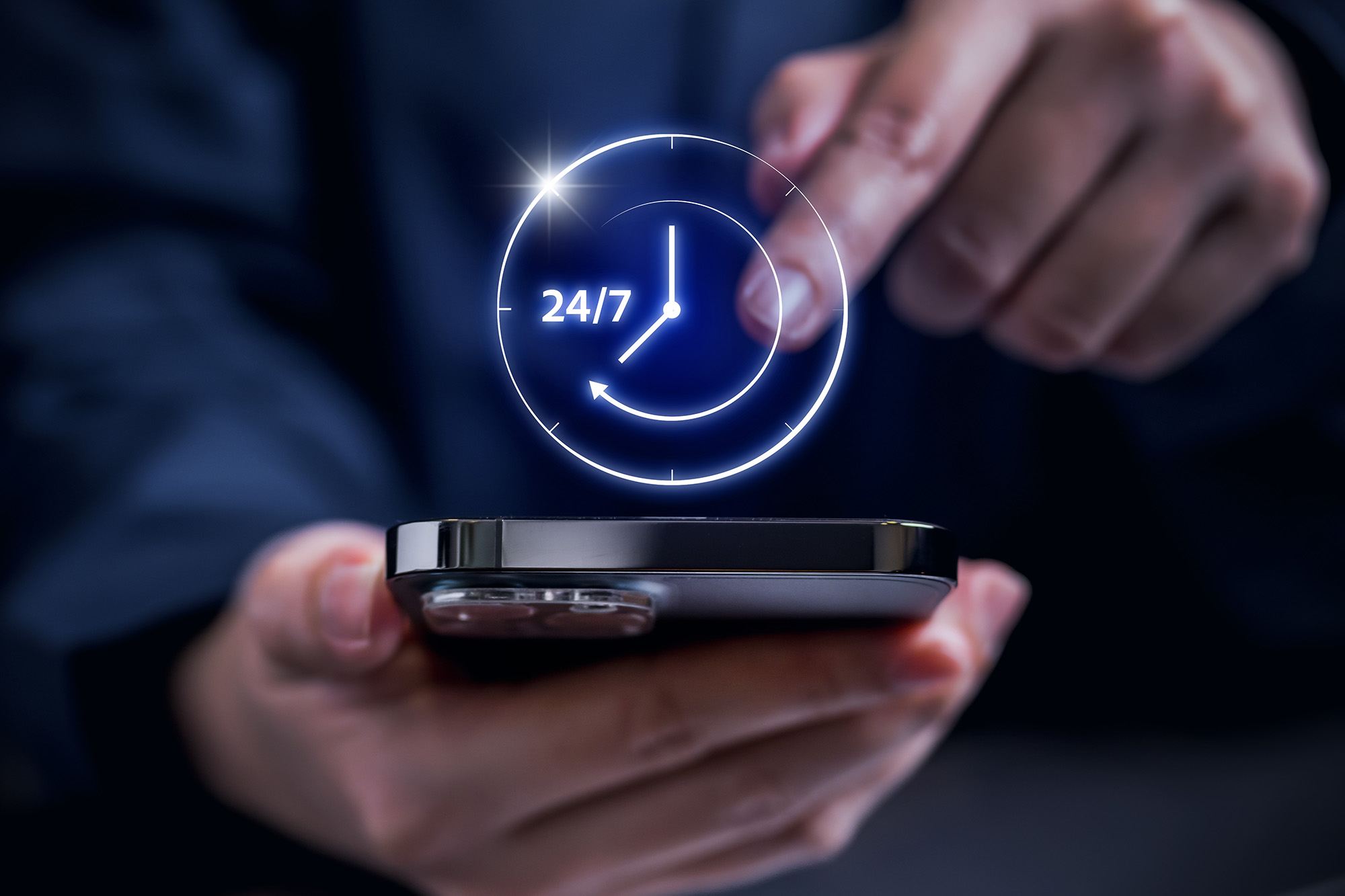 247-support phone with 24/7 above